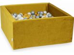 Piscina Di Palline 400 Pezzi 90X90X40 Velluto Oro: Oro, Argento, Perla