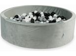 Piscina Di Palline 700 Pezzi 130X40 Velluto Grigio: Nero, Grigio, Perla
