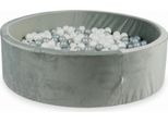 Piscina Di Palline 700 Pezzi 130X40 Velluto Grigio: Perla, Argento