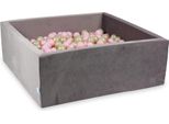 Piscina Di Palline 600 Pezzi 110X110X40 Velluto Lilla: Oro Chiaro, Rosa Chiaro