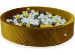 Piscina Di Palline 600 Pezzi 130X30 Velvet Gold: Giallo, Menta Chiaro, Grafite Metallizzato, Bianco, Perla