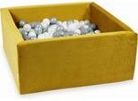 Piscina Di Palline 400 Pezzi 90X90X40 Velluto Oro: Bianco, Argento, Perla, Grigio