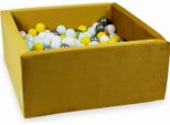 Piscina Di Palline 400 Pezzi 90X90X40 Velluto Oro: Giallo, Menta Chiaro, Grafite Metallizzato, Bianco, Perla