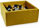 Piscina Di Palline 400 Pezzi 90X90X40 Velluto Oro: Argento, Oro, Nero