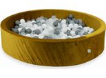 Piscina Di Palline 600 Pezzi 130X30 Velluto Oro: Bianco, Grigio, Trasparente