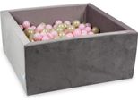 Piscina Di Palline 400 Pezzi 90X90X40 Velluto Lilla: Oro Chiaro, Rosa Chiaro