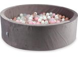 Piscina Di Palline 700 Pezzi 130X40 Velluto Viola: Trasparente, Bianco, Madreperla, Rosa Chiaro, Oro Rosa