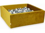Piscina Di Palline 600 Pezzi 110X110X40 Velluto Oro: Bianco, Argento, Perla, Grigio
