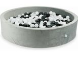 Piscina Di Palline 600 Pezzi 130X30 Velluto Grigio: Bianco, Grafite, Nero, Ponticello Bianco
