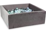 Piscina Di Palline 600 Pezzi 110X110X40 Velluto Lilla: Menta Chiaro, Azzurro, Perla, Grigio, Trasparente, Perla