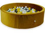 Piscina Di Palline 700 Pezzi 130X40 Velvet Gold: Giallo, Menta Chiaro, Grafite Metallizzato, Bianco, Perla