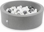 Piscina Grigia Secca 90X30 Con 200 Palline: Bianco, Madreperla, Grafite Metallizzata
