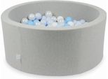 Bacino Asciutto Grigio Chiaro 90X40 Con 300 Palline: Bianco, Madreperla, Azzurro, Azzurro Madreperla