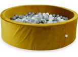 Piscina Di Palline 700 Pezzi 130X40 Velluto Oro: Bianco, Grigio, Trasparente