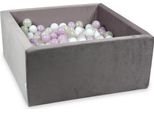 Piscina Di Palline 400 Pezzi 90X90X40 Velluto Lilla: Bianco, Rosa Chiaro Perlato, Opalescente