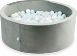 Piscina Di Palline 500 Pezzi 110X40 Velluto Grigio: Azzurro Perla, Menta Chiaro, Opalescente, Bianco