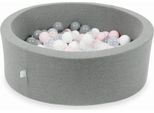Piscina Grigia Secca 90X30 Con 200 Palline: Trasparente, Bianco, Grigio, Rosa Chiaro