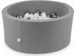Piscina Grigia Secca 90X40 Con 300 Palline: Bianco, Madreperla, Grafite Metallizzata