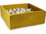 Piscina Di Palline 600 Pezzi 110X110X40 Velluto Oro: Oro, Argento, Perla