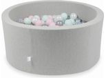 Bacino Asciutto Grigio Chiaro 90X40 Con 300 Palline: Trasparente, Madreperla, Argento, Rosa Chiaro, Menta Chiaro