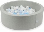 Bacino Asciutto Grigio Chiaro 90X30 Con 200 Palline: Bianco, Madreperla, Azzurro, Azzurro Madreperla