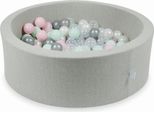 Bacino Asciutto Grigio Chiaro 90X30 Con 200 Palline: Trasparente, Madreperla, Argento, Rosa Chiaro, Menta Chiaro