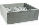 Piscina Di Palline 600 Pezzi 110X110X40 Grigio Velluto: Perla, Argento