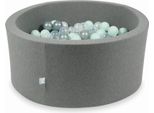 Piscina Secca Grigia 90X40 Con 300 Palline: Trasparente, Madreperla, Argento, Menta Chiara