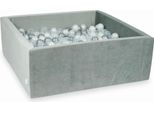 Piscina Di Palline 600 Pezzi 110X110X40 Grigio Velluto: Trasparente, Madreperla, Argento