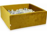 Piscina Di Palline 600 Pezzi 110X110X40 Velluto Oro: Argento, Opale, Oro Chiaro, Trasparente