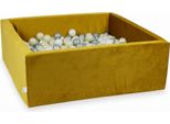 Piscina Di Palline 600 Pezzi 110X110X40 Velluto Oro: Oro Chiaro, Argento, Perla