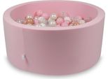Piscina Secca Rosa Cipria 90X40 Con 300 Palline: Trasparente, Bianco, Madreperla, Rosa Chiaro, Oro Rosa