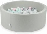 Bacinella Grigio Chiaro 110X40 Con 500 Palline: Trasparente, Madreperla, Argento, Rosa Chiaro, Menta Chiaro