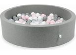 Piscina Grigia Asciutta 110X30 Con 400 Palline: Trasparente, Bianca, Grigia, Rosa Chiaro