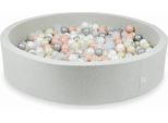 Bacinella Grigio Chiaro 130X30 Con 600 Palline: Trasparente, Madreperla, Argento, Oro Rosa, Oro Chiaro