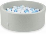 Bacino Asciutto Grigio Chiaro 110X40 Con 500 Palline: Bianco, Madreperla, Azzurro, Azzurro Madreperla