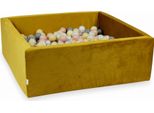 Piscina Di Palline 600 Pezzi 110X110X40 Velluto Oro: Beige, Oro Rosa, Oro Chiaro, Perla, Grigio