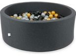 Piscina A Secco In Grafite 110X40 Con 500 Palline: Argento, Oro, Nero