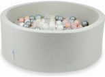 Bacinella Grigio Chiaro 110X40 Con 500 Palline: Trasparente, Madreperla, Argento, Oro Rosa, Oro Chiaro