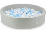 Bacino Asciutto Grigio Chiaro 130X30 Con 600 Palline: Bianco, Madreperla, Azzurro, Azzurro Madreperla