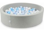 Bacino Asciutto Grigio Chiaro 110X30 Con 400 Palline: Bianco, Madreperla, Azzurro, Azzurro Madreperla