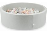 Bacinella Grigio Chiaro 130X40 Con 700 Sfere: Trasparente, Madreperla, Argento, Oro Rosa, Oro Chiaro