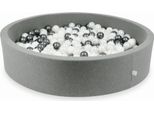 Piscina Grigia Asciutta 130X30 Con 600 Palline: Bianco, Madreperla, Grafite Metallizzata