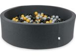 Piscina A Secco In Grafite 130X40 Con 700 Palline: Argento, Oro, Nero