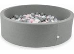 Piscina Grigia Asciutta 130X40 Con 700 Palline: Trasparente, Bianca, Grigia, Rosa Chiaro