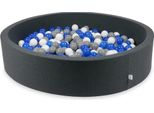 Piscina A Secco In Grafite 130X30 Con 600 Palline: Blu, Bianco, Grigio