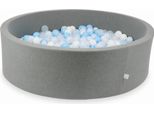 Piscina Grigia Asciutta 130X40 Con 700 Palline: Trasparente, Bianca, Azzurra, Azzurra Perla