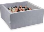 Bacinella 90X90X40Cm Velvet Soft Grigio Chiaro Con 400 Sfere: Oro Rosa, Opalescente, Grafite Metallizzato