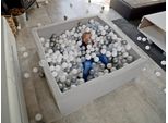 Vasca Asciutta Grigio Chiaro 110X110X40 Con 600 Palline: Bianco, Madreperla, Azzurro, Azzurro Madreperla