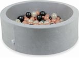 Bacinella 90X30Cm Velvet Soft Grigio Chiaro Con 200 Palline: Oro Rosa, Opalescente, Grafite Metallizzato